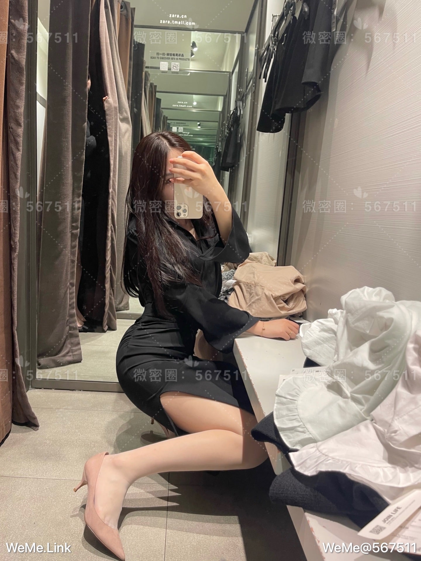 一只哈比猪 - 试衣间两套衣服合集，是白丝～ 第4张图片