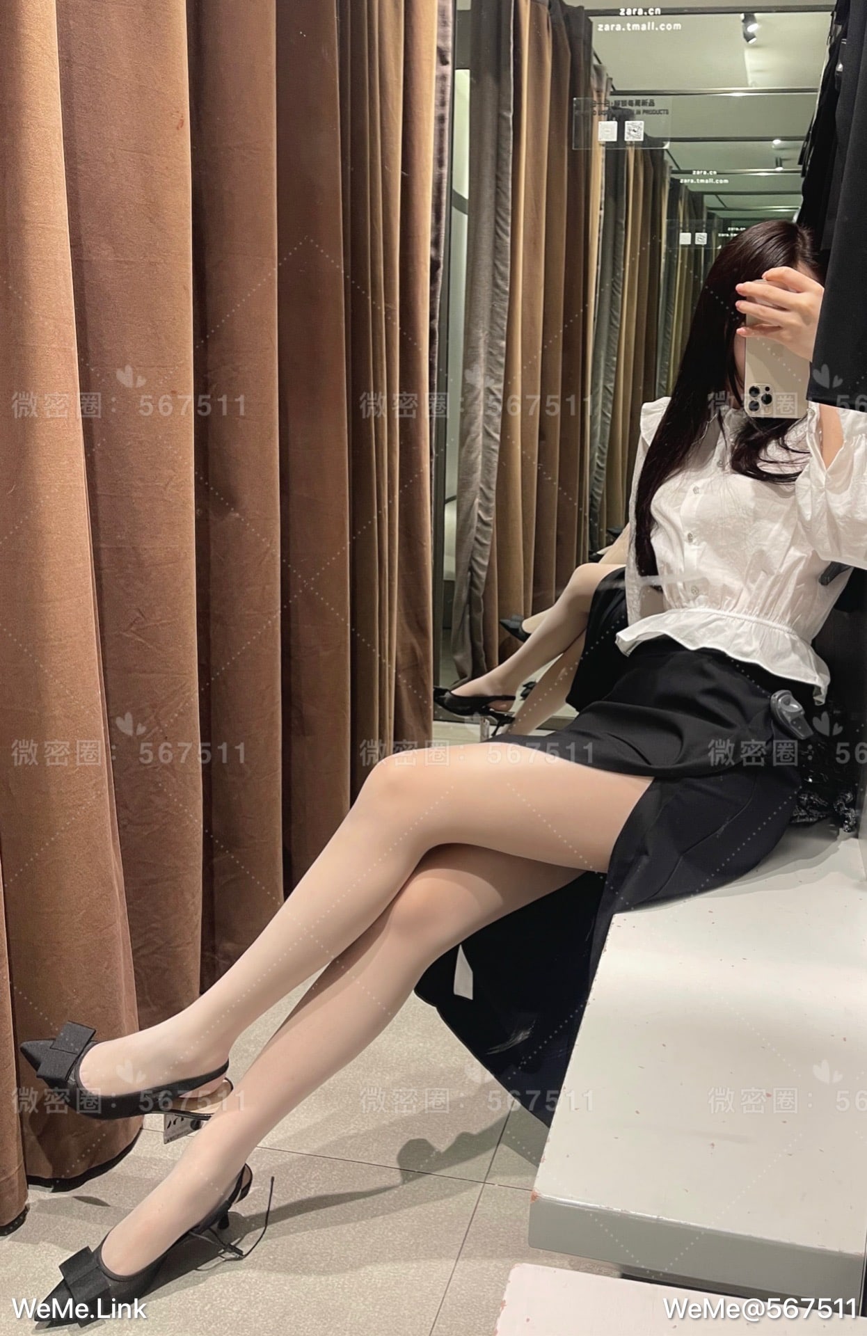 一只哈比猪 - 试衣间两套衣服合集，是白丝～ 第8张图片