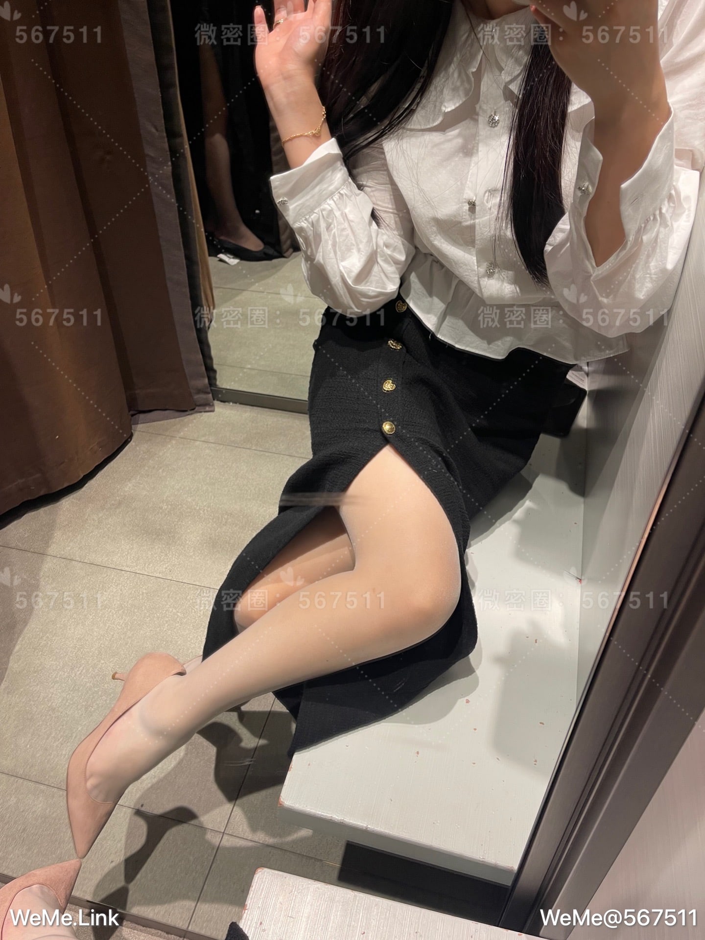 一只哈比猪 - 试衣间两套衣服合集，是白丝～ 第21张图片