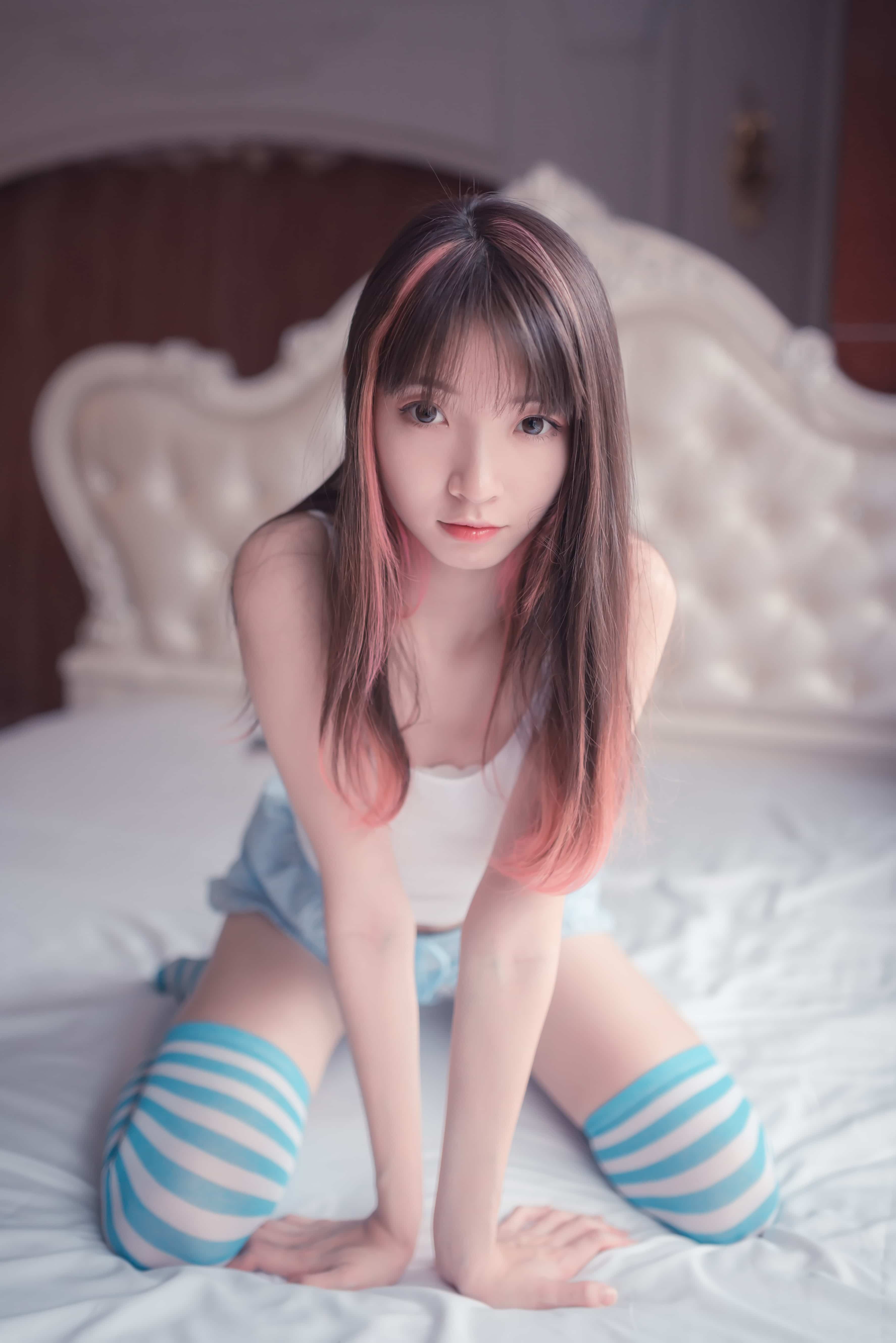 祖木子 - 蓝白条纹丝袜小可爱 第42张图片