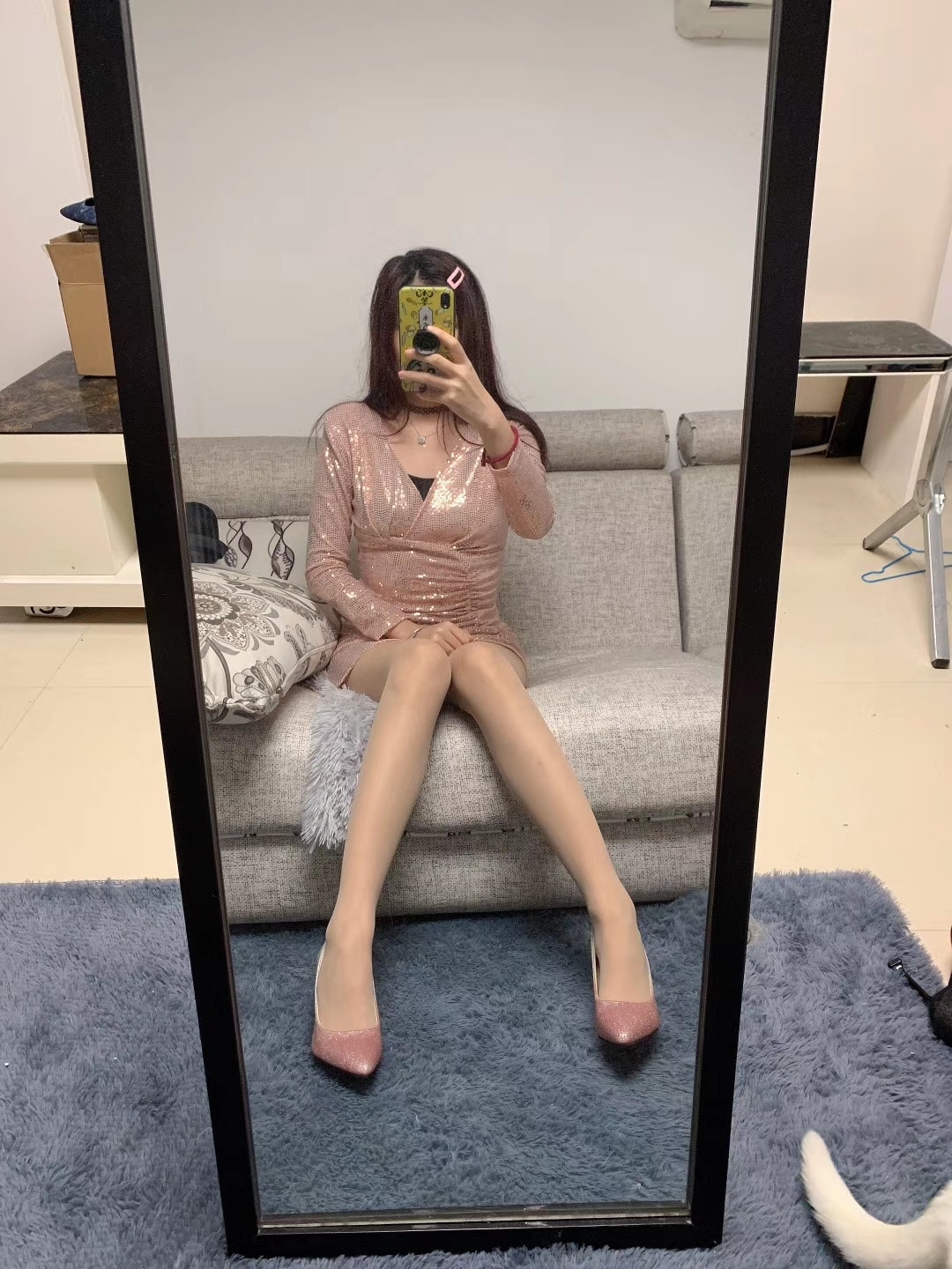 提袜少女 - 荧光粉色套装 第9张图片